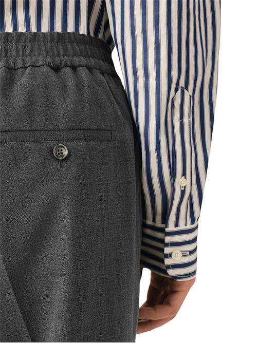 Pantaloni in lana con vita elasticizzata AMI PARIS | HTR226WV0211A189